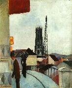 August Macke Cathedral at Freiburg, Switzerland oil painting on canvas